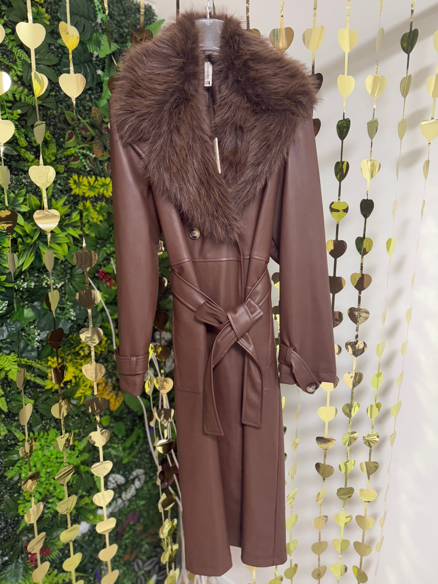 Cappotto Similpelle con Eco pelliccia