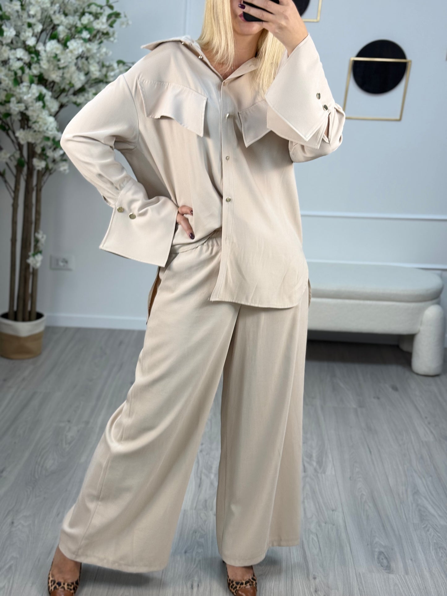 Haveone Camicia Over con Spalline