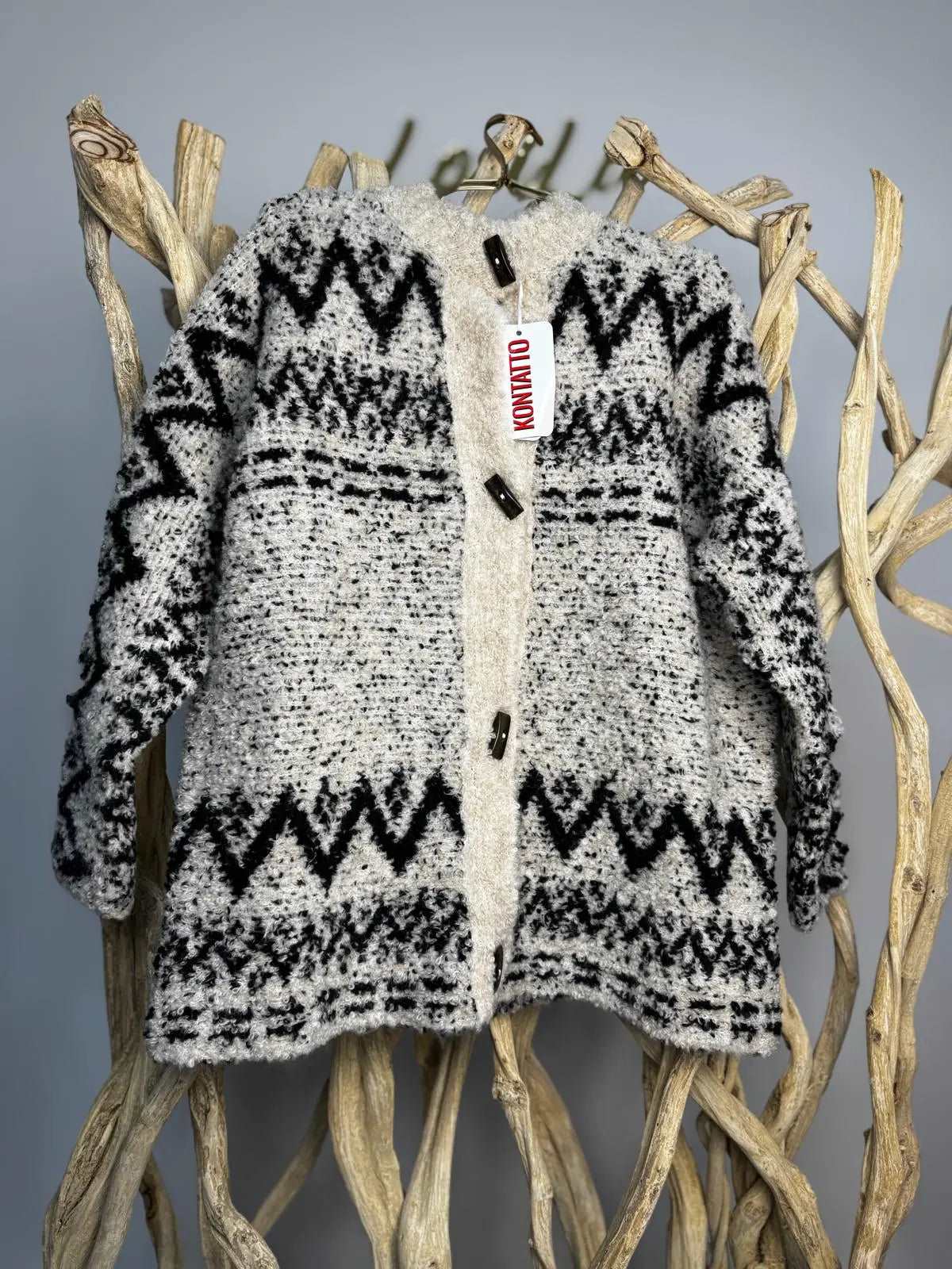 KONTATTO Cardigan Jacquard Bianco
