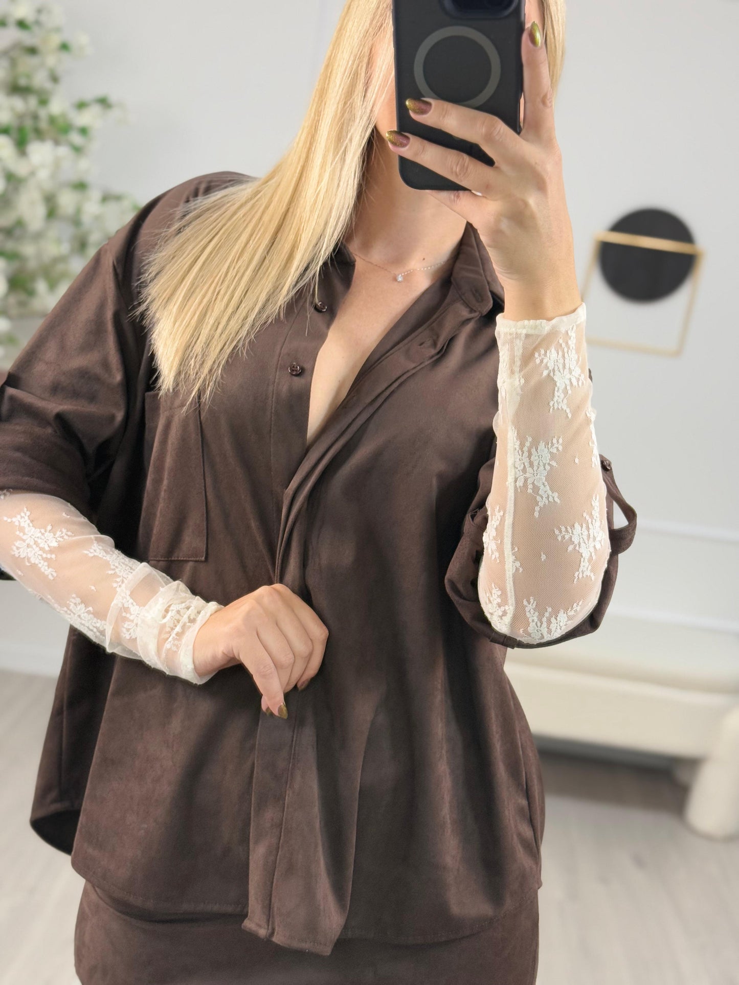 HaveOne Camicia Manica Pizzo