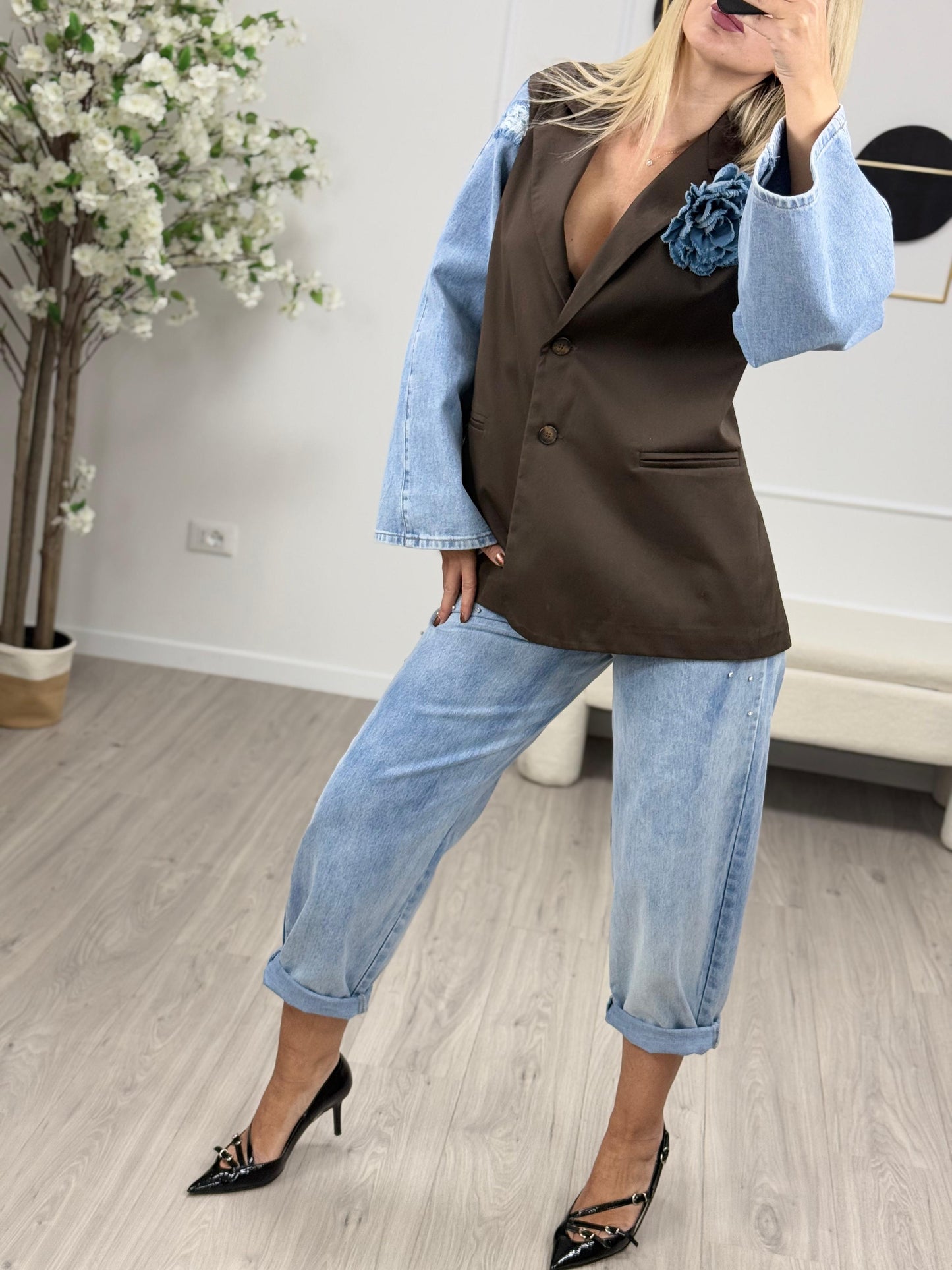 Tensione In Giacca Manica Jeans