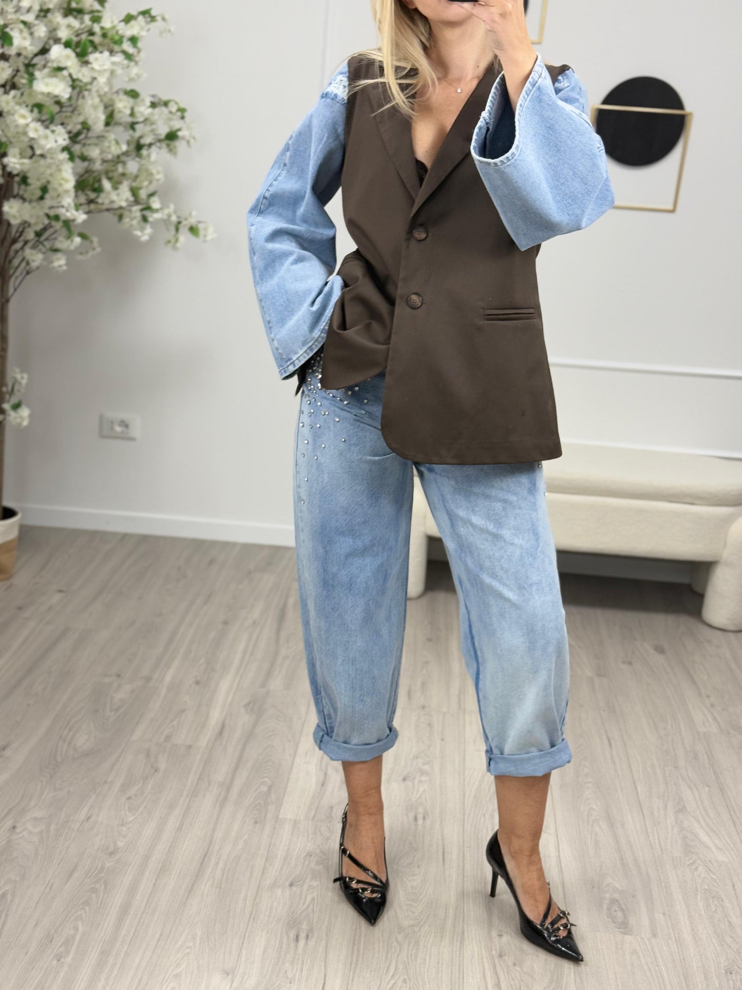 Tensione In Giacca Manica Jeans