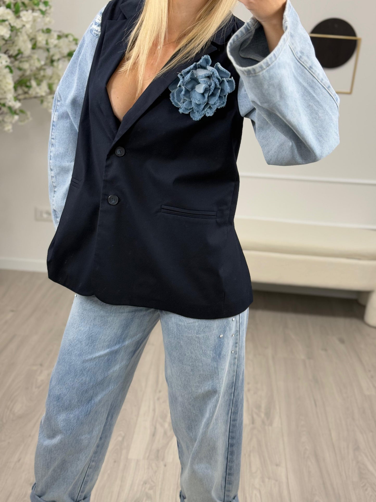 Tensione In Giacca Manica Jeans