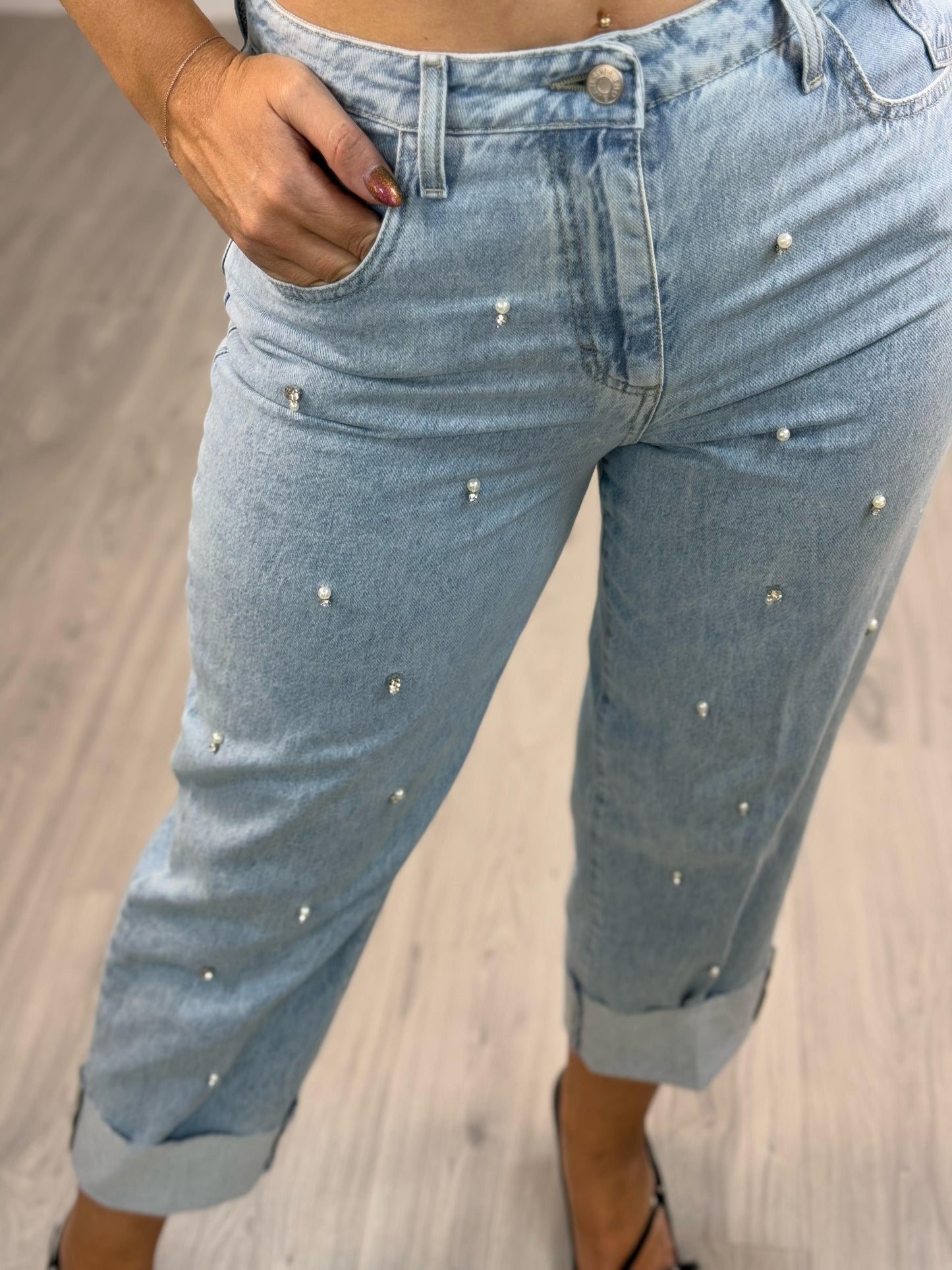 HaveOne Pantaloni Mandy Strass
