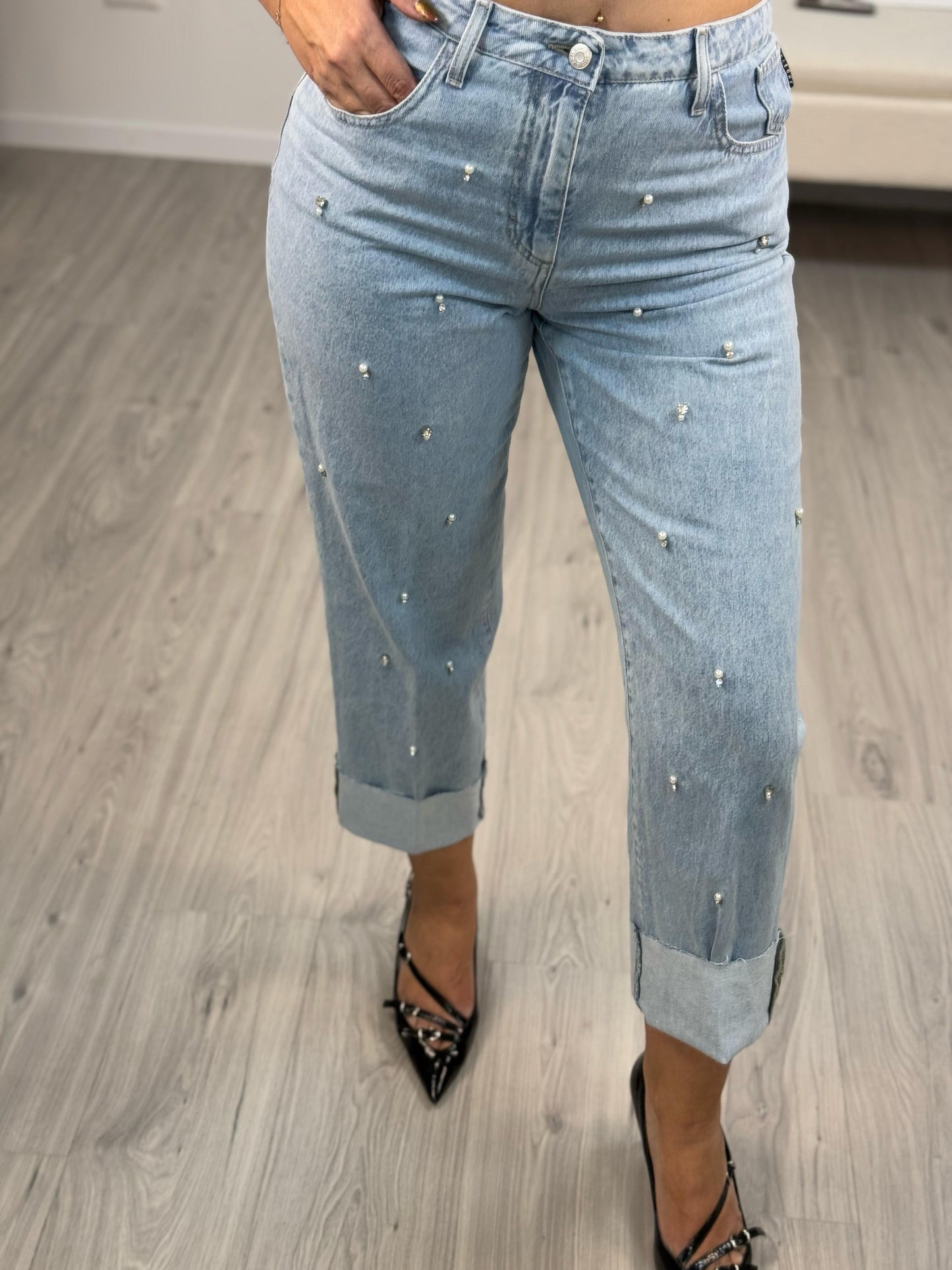 HaveOne Pantaloni Mandy Strass