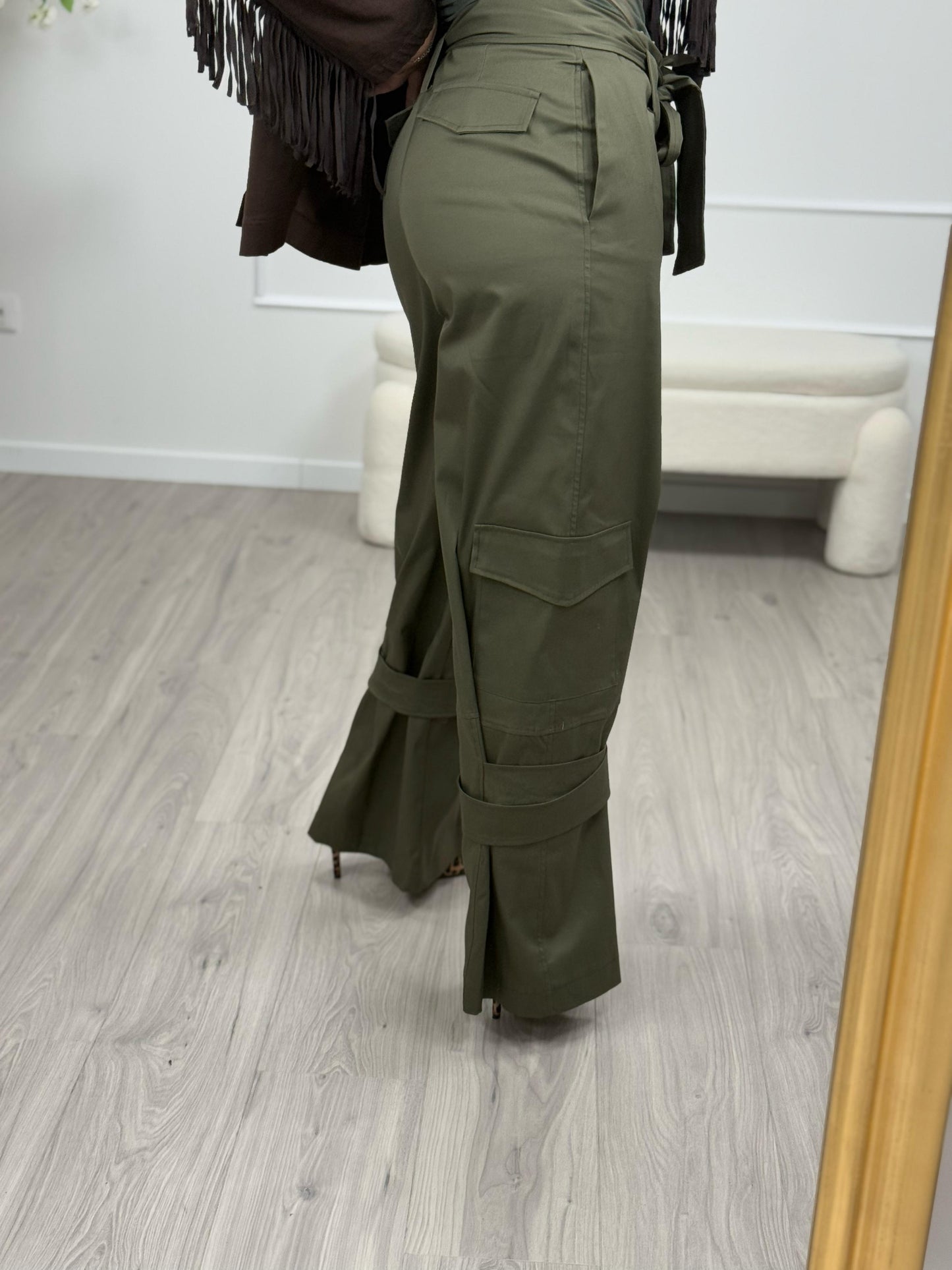 Haveone Pantalone Fusciacca Verde Militare
