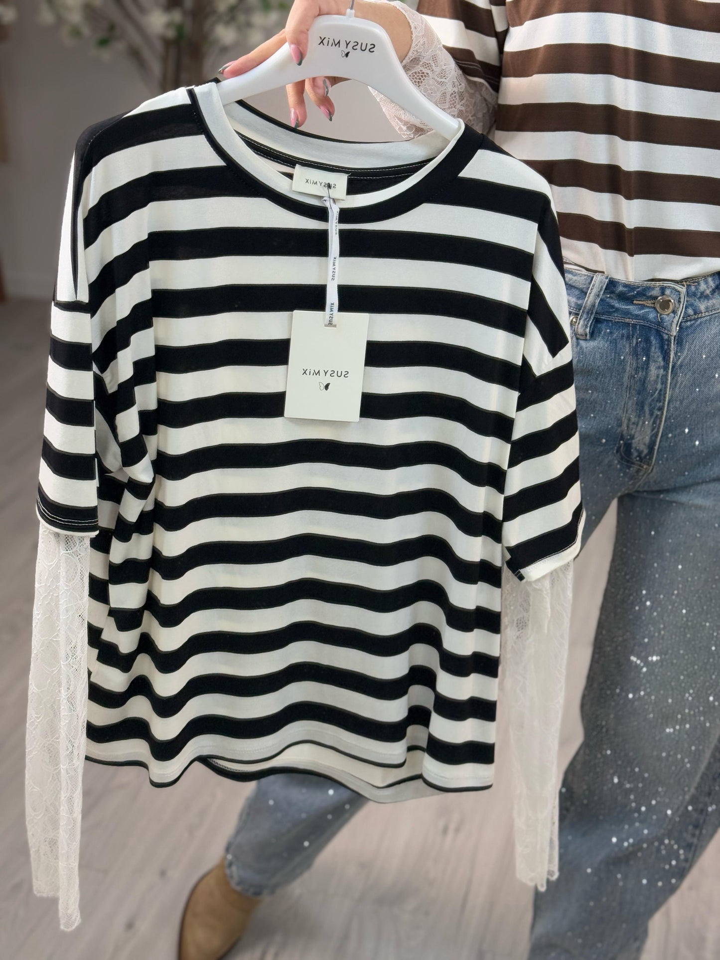 Susy Mix Maglia Riga Pizzo