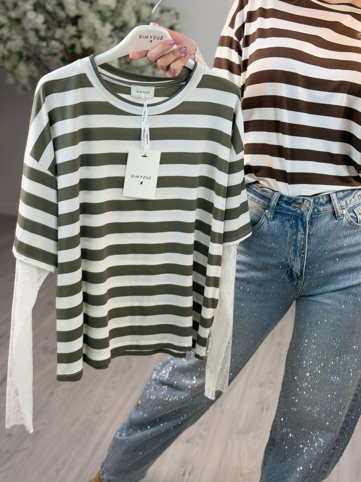 Susy Mix Maglia Riga Pizzo