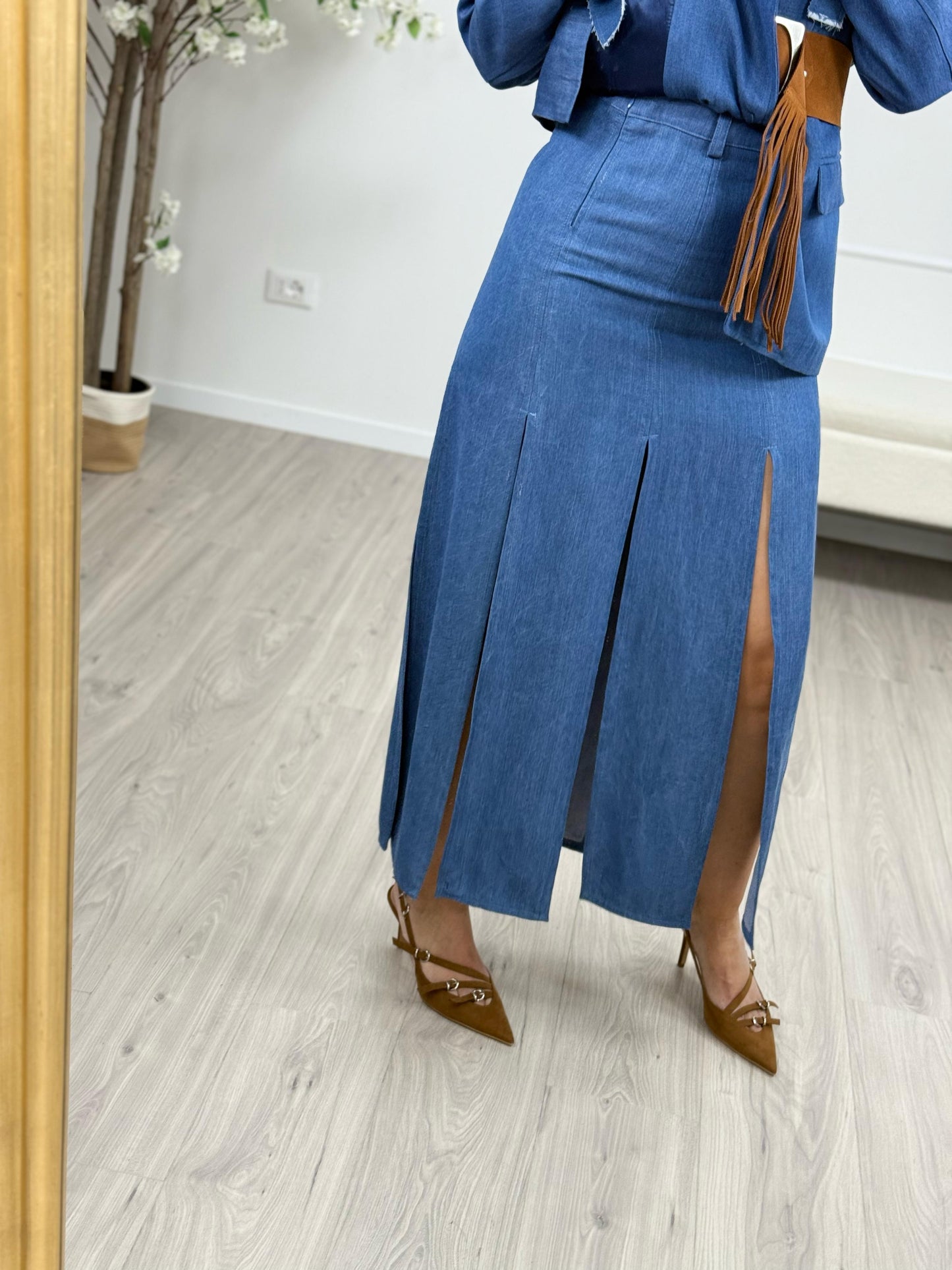 Tensione In Gonna Jeans Frange