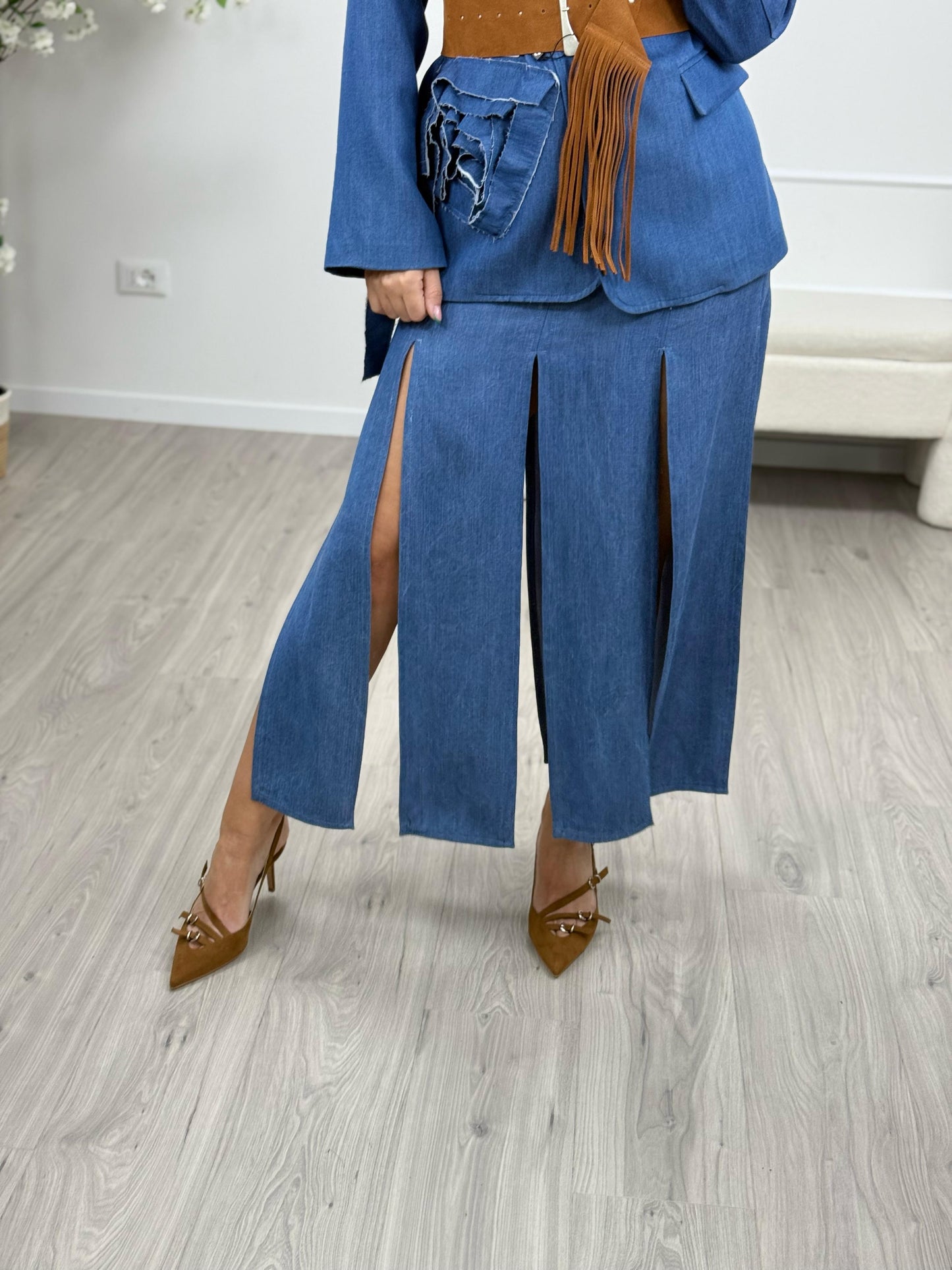 Tensione In Gonna Jeans Frange