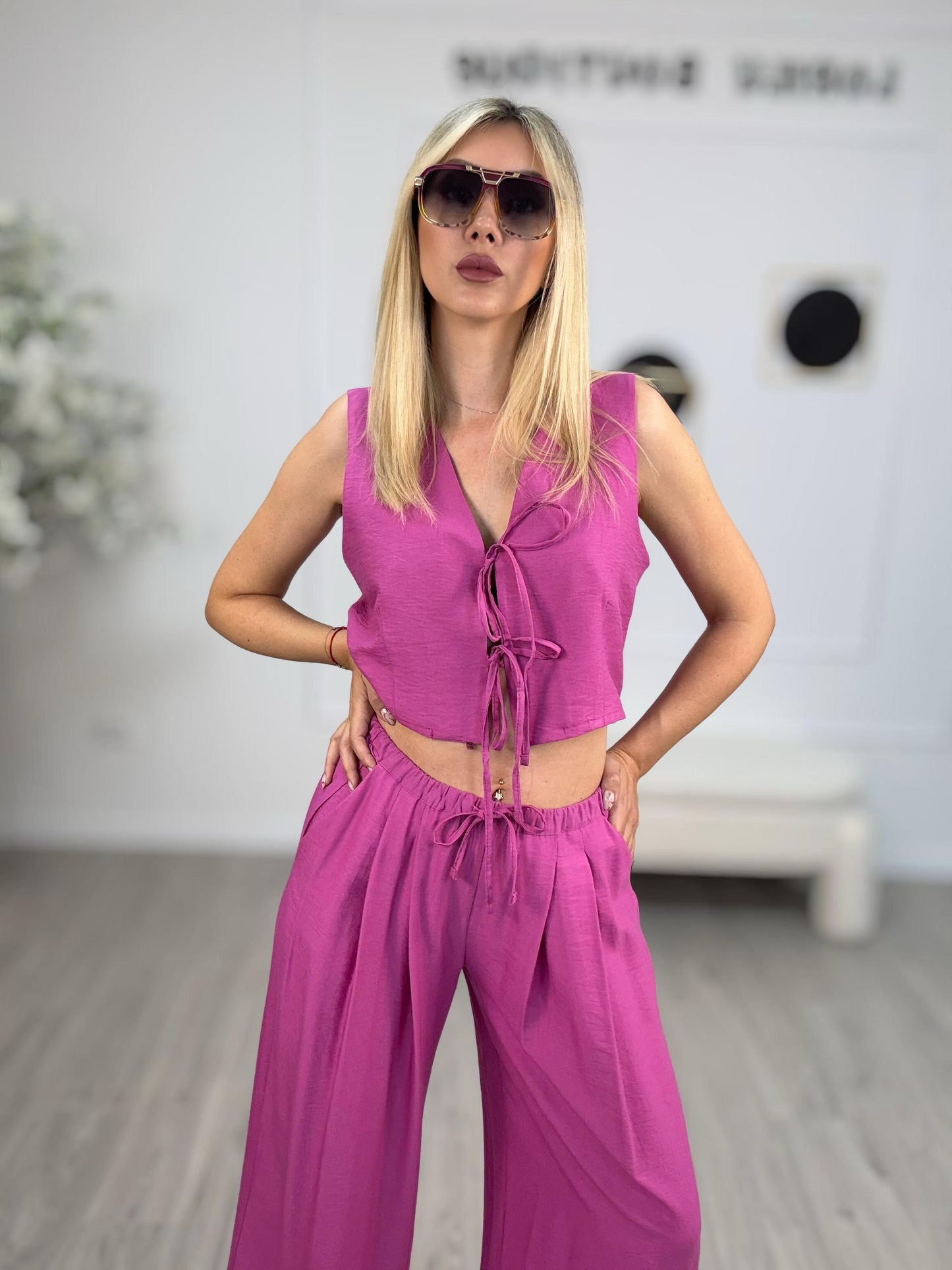 Susy Mix Completo Gilet e Pantaloni Viscosa