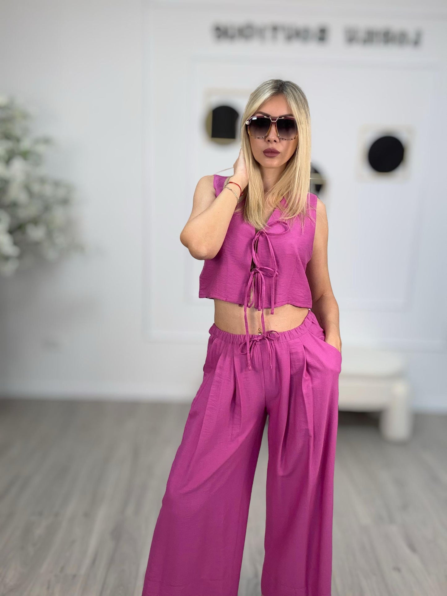 Susy Mix Completo Gilet e Pantaloni Viscosa