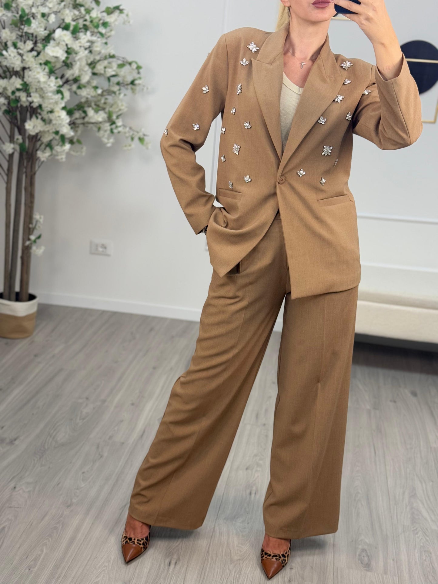 Pantalone Melange Cammello