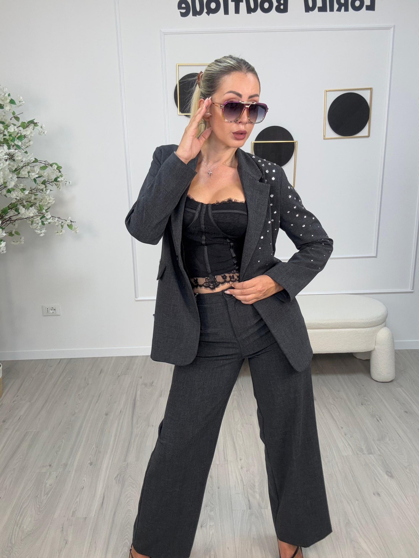 Haveone-Pantalone dritto con pinces