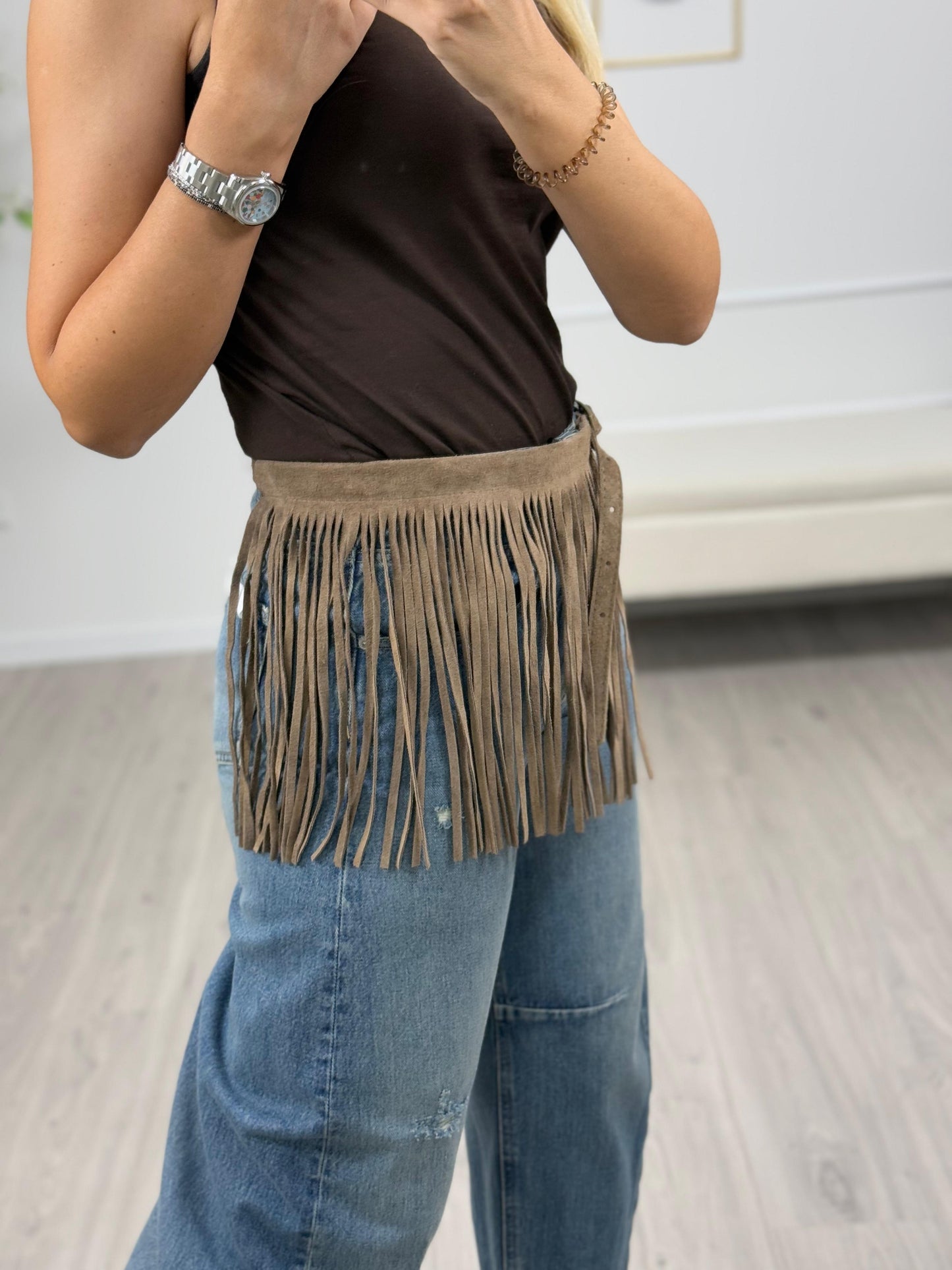 Susy Mix Cintura Frange Camoscio