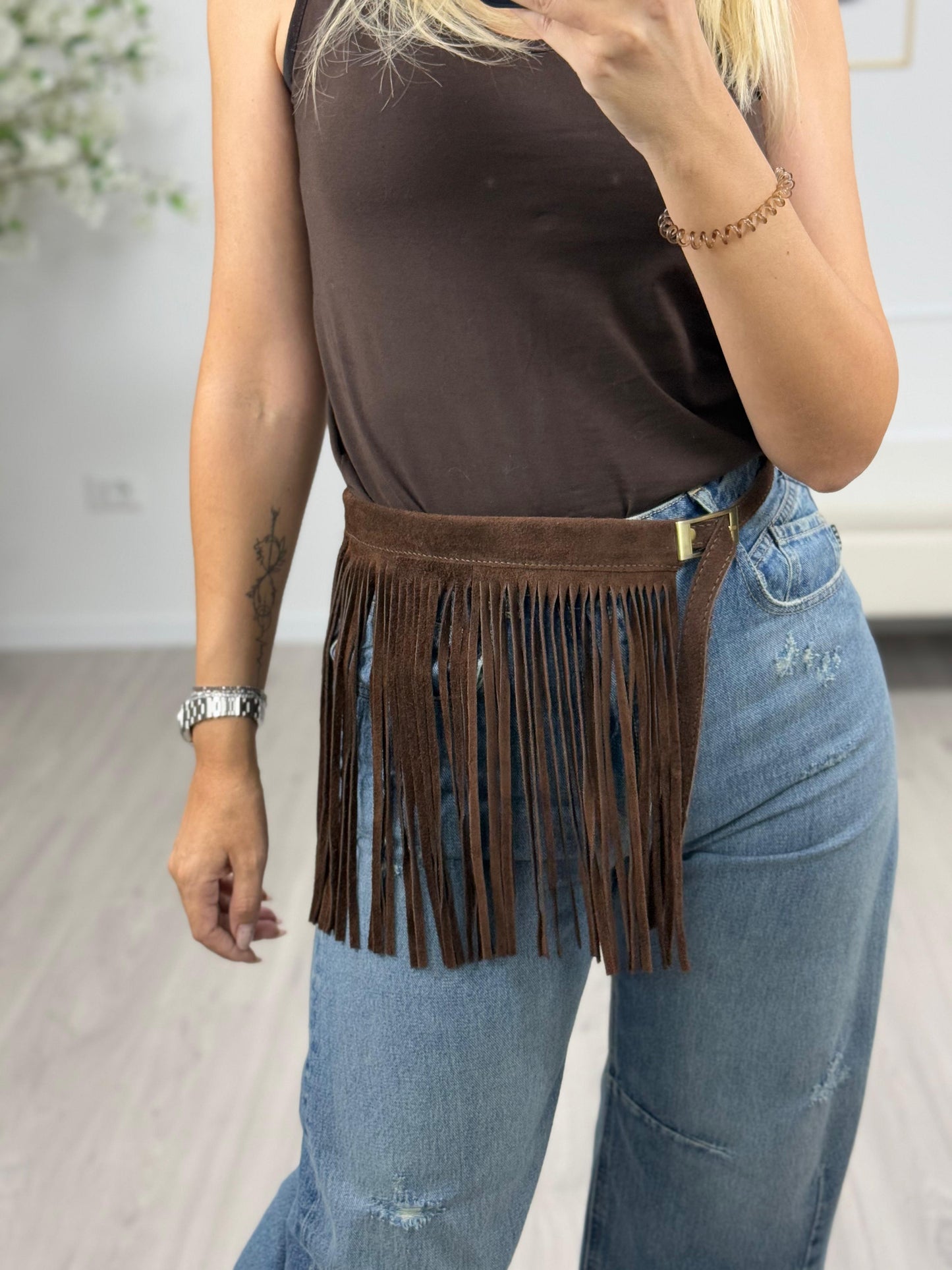 Susy Mix Cintura Frange Camoscio
