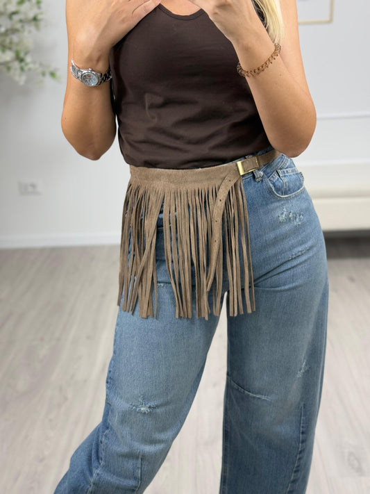Susy Mix Cintura Frange Camoscio