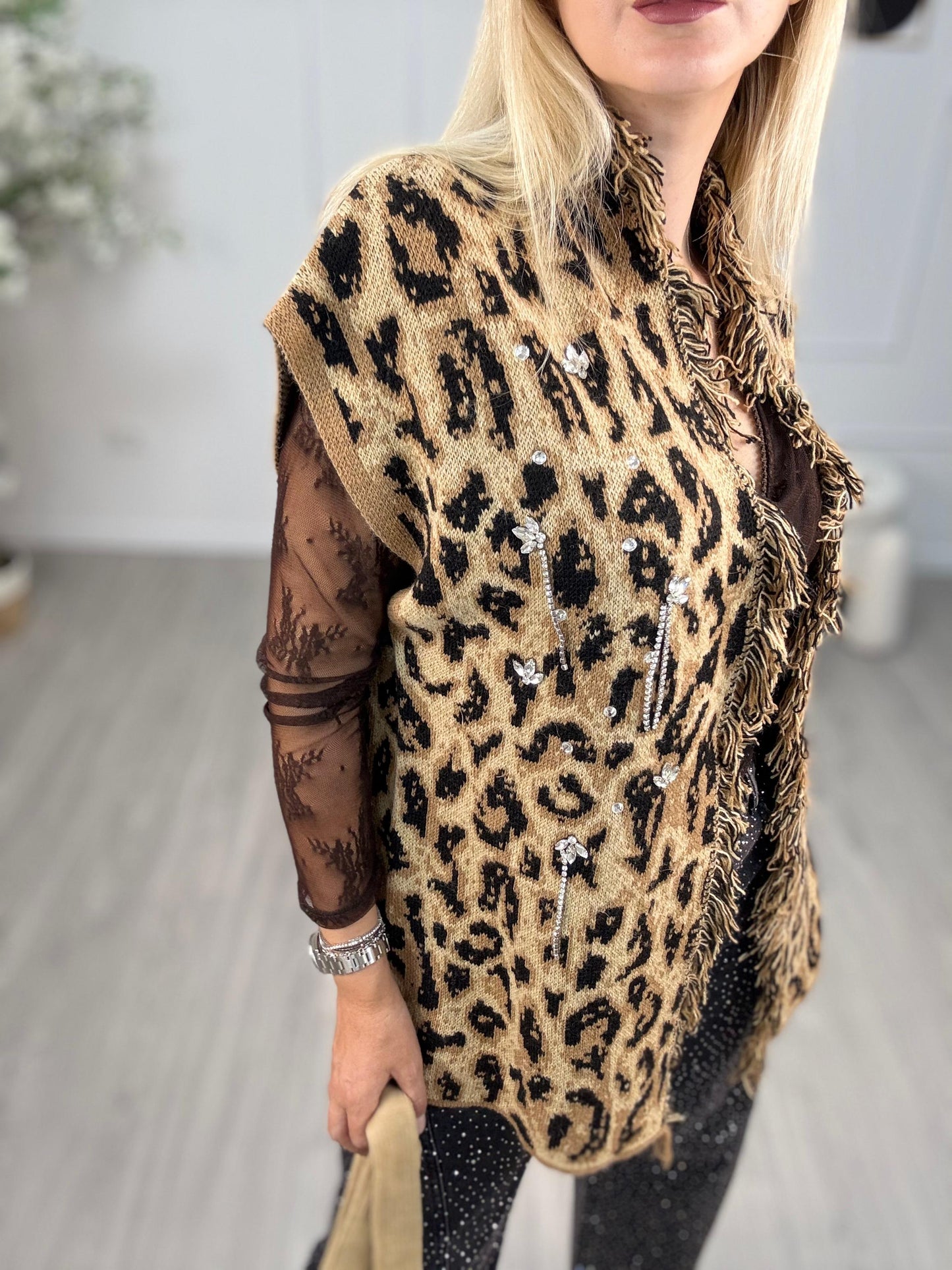 Gilet Alanui Maculato Con Strass