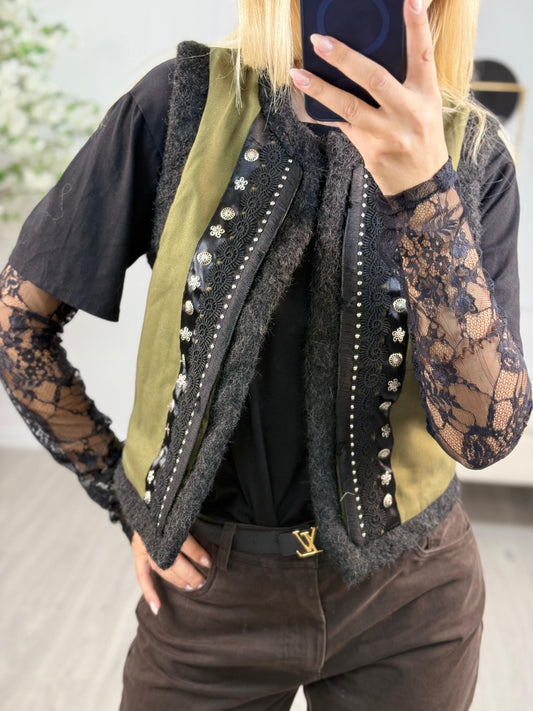 GILET CON PASSAMANERIA MILITARE HAVEONE