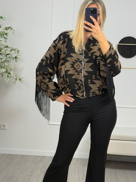 Bomber Jacquard Frange Susy Mix