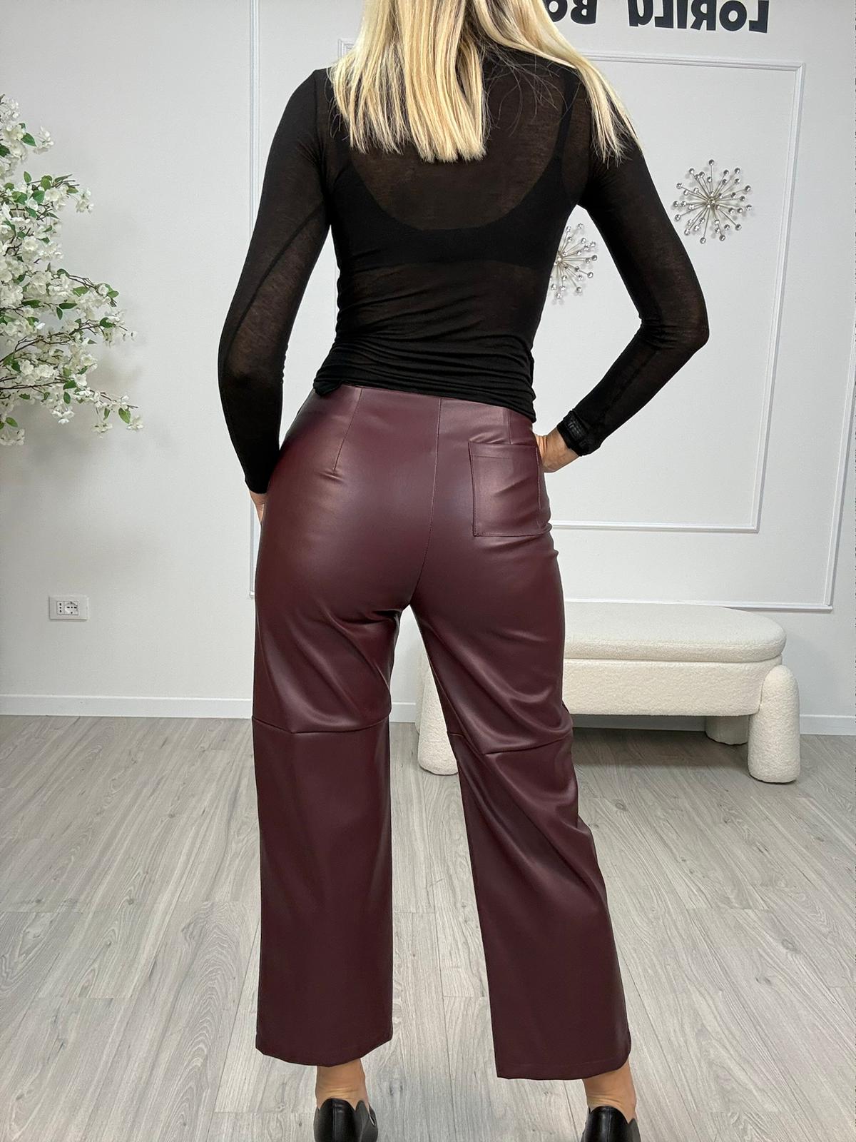 Pantalone Dritto Ecopelle Susy Mix