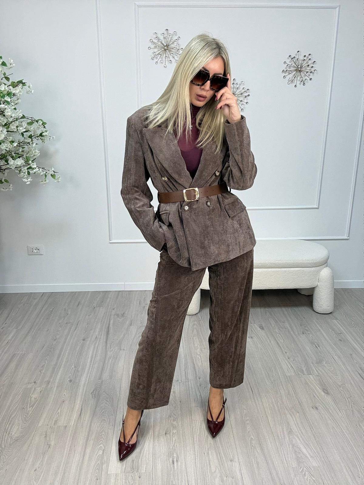 Giacca Con Cintura In Velluto Susy Mix