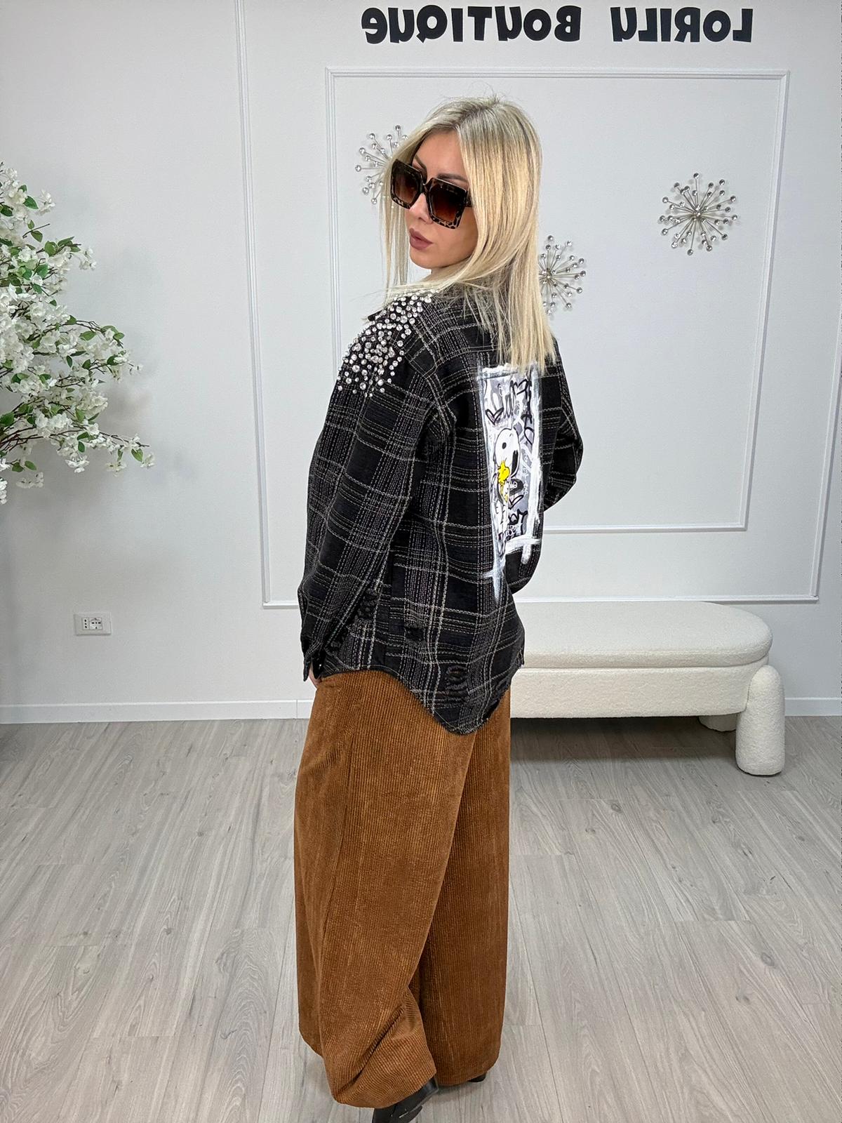 Camicia Strass -Dipinta a mano Corsaro