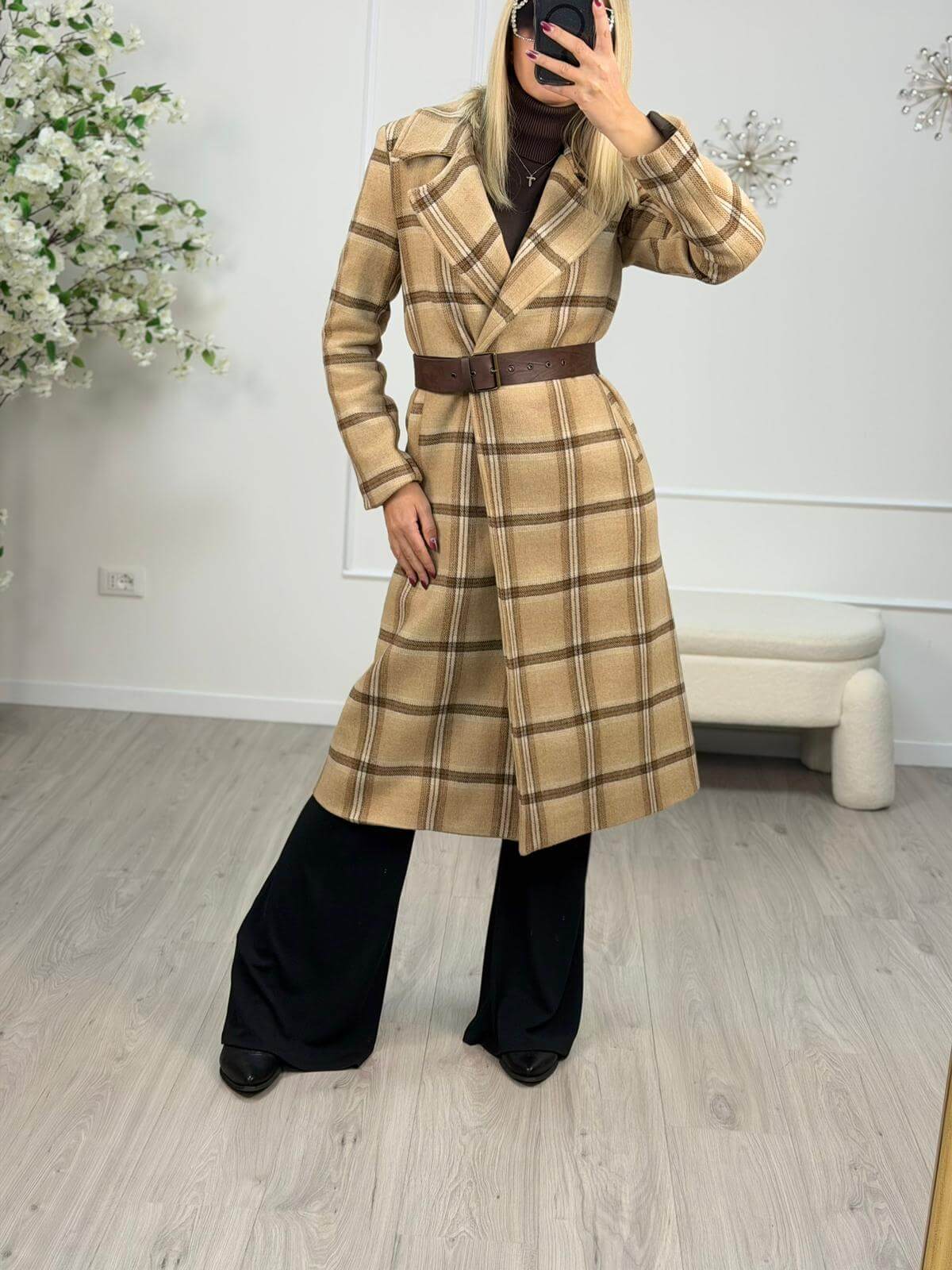 Philia Loft Cappotto Lana Donna Elegante Con Cintura