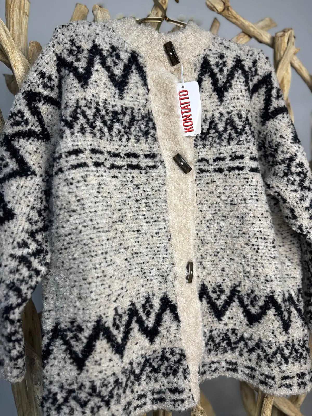 KONTATTO Cardigan Jacquard Bianco