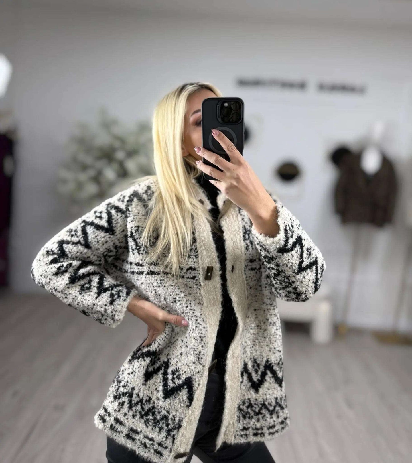 KONTATTO Cardigan Jacquard Bianco