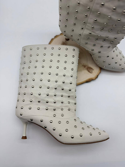 Divine Follie Tronchetto Donna Off White con Borchie