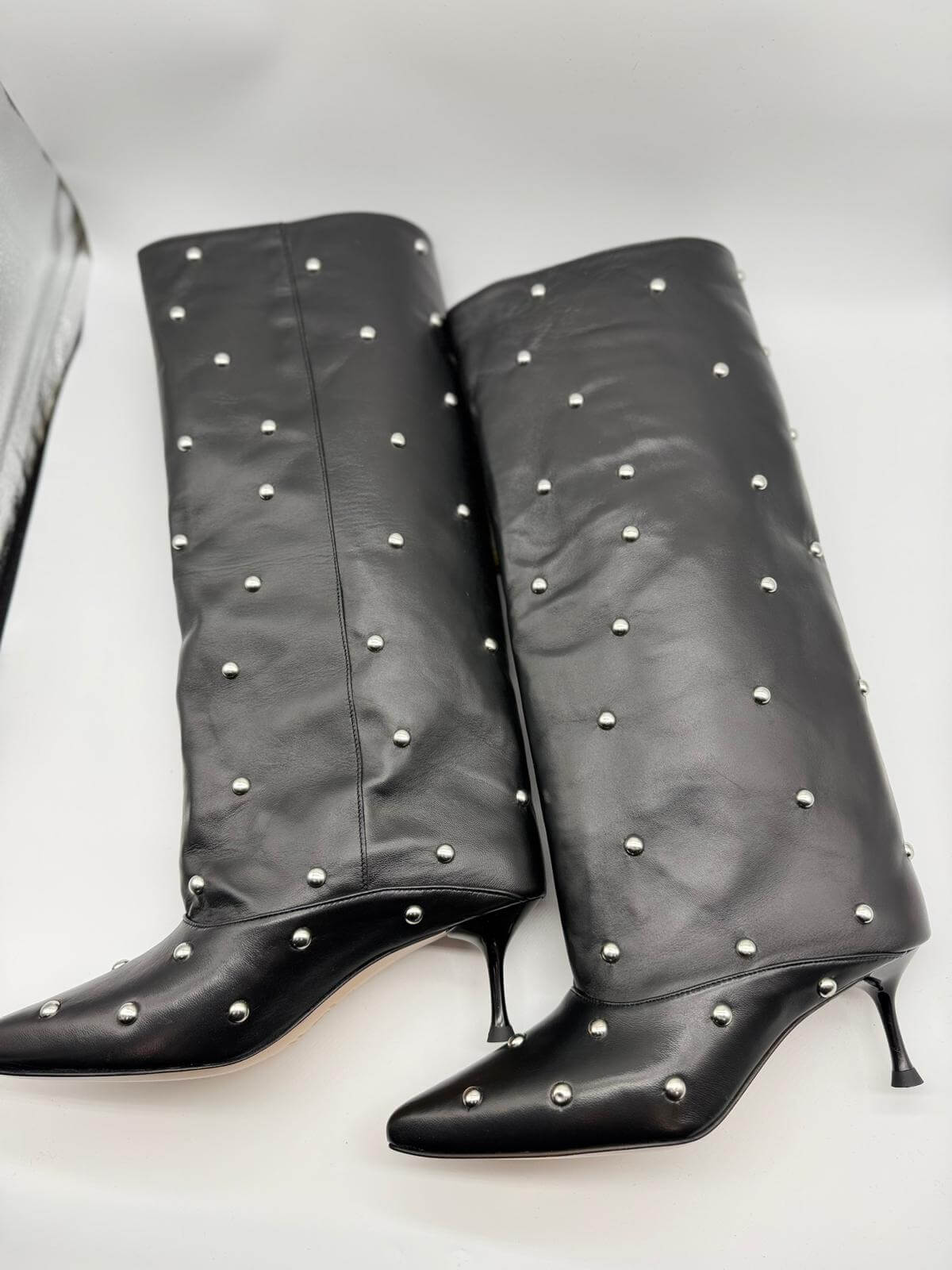 Divine Follie Stivali Donna Pelle Nera con Borchie