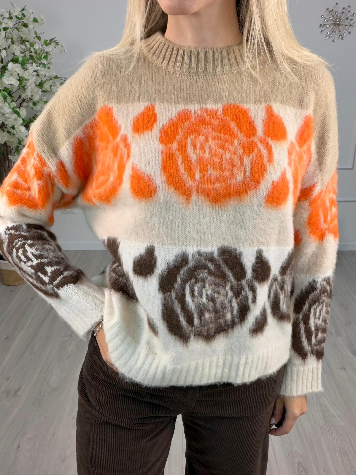 Maglia Jacquard Rose -Haveone