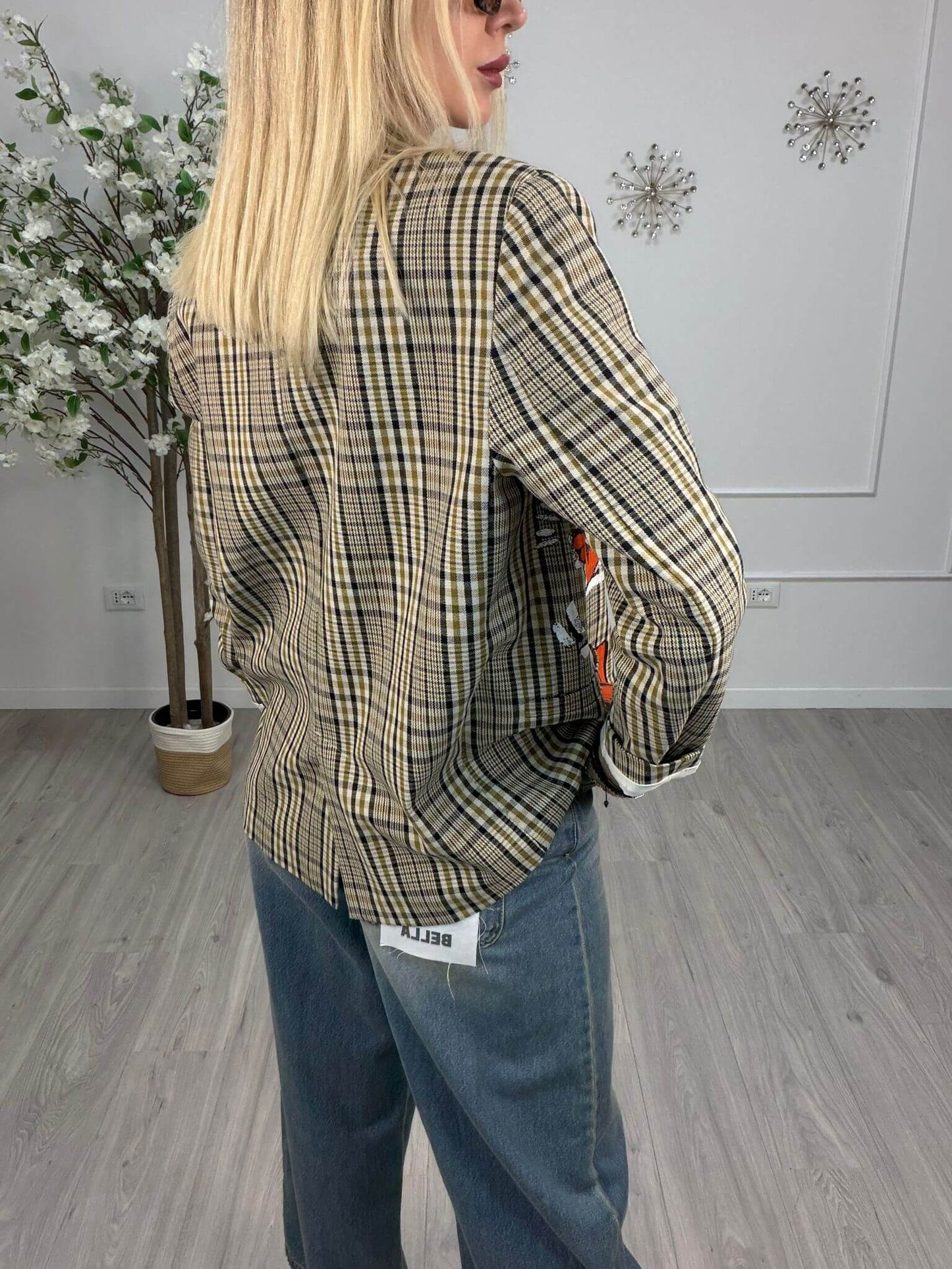 Souvenir Giacca Donna a Quadri Hand Painted