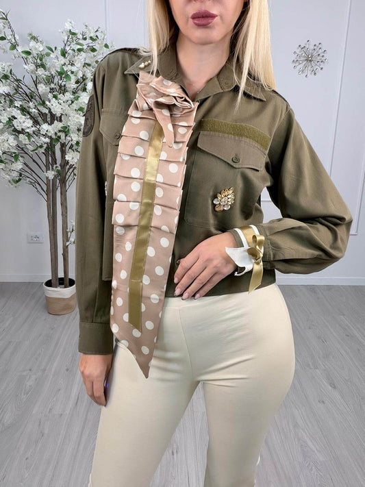 Susy Mix Camicia Militare Donna Verde Audace