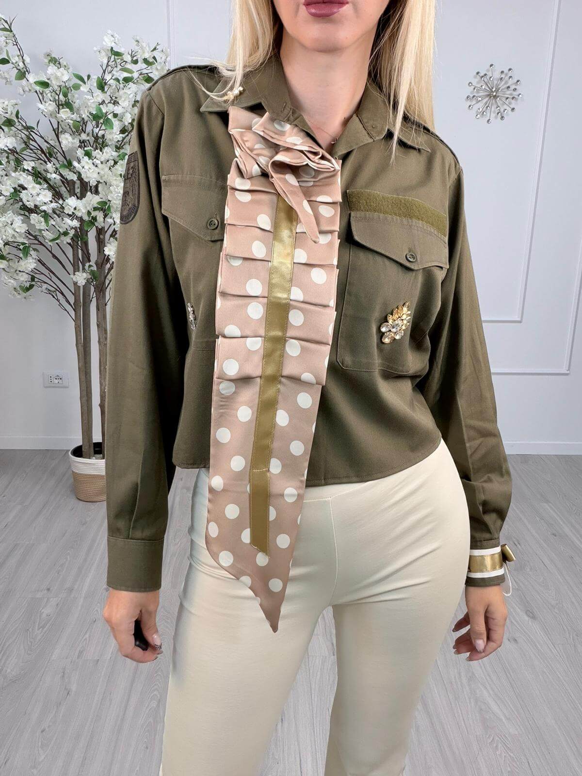 Susy Mix Camicia Militare Donna Verde Audace