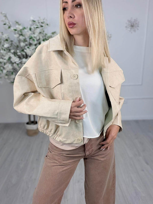 Haveone Giacca Bomber Donna Color Burro