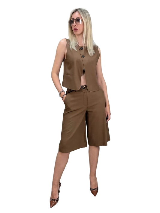 Have One - Gilet crop chiusura due bottoni