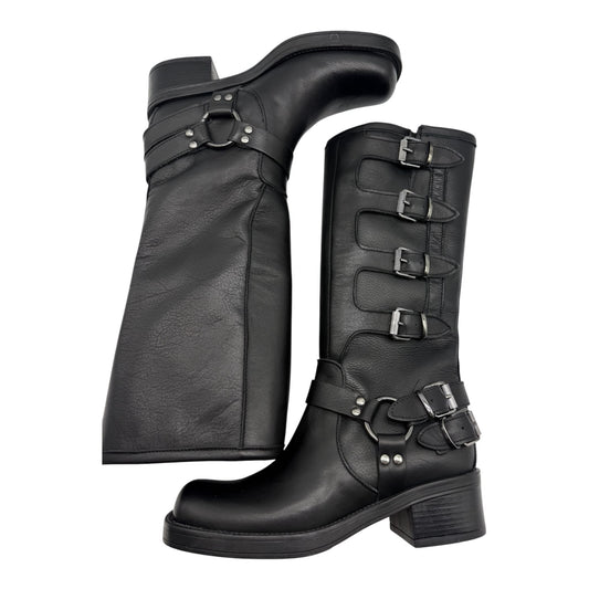 Stivale Biker con Fibbie Divine Follie – Nero