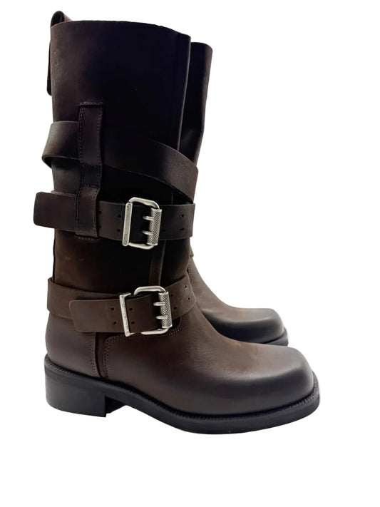 Stivali Urban Biker Nabuk Moro - Divine Follie