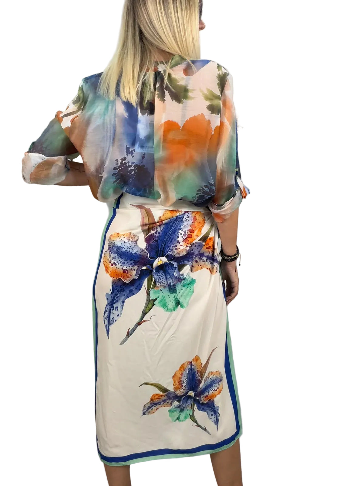 Gonna pareo lunga Orchidea turchese - HaveOne