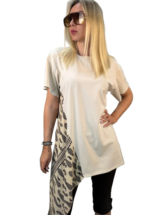 T-Shirt Asimmetrica Bandana Vicolo