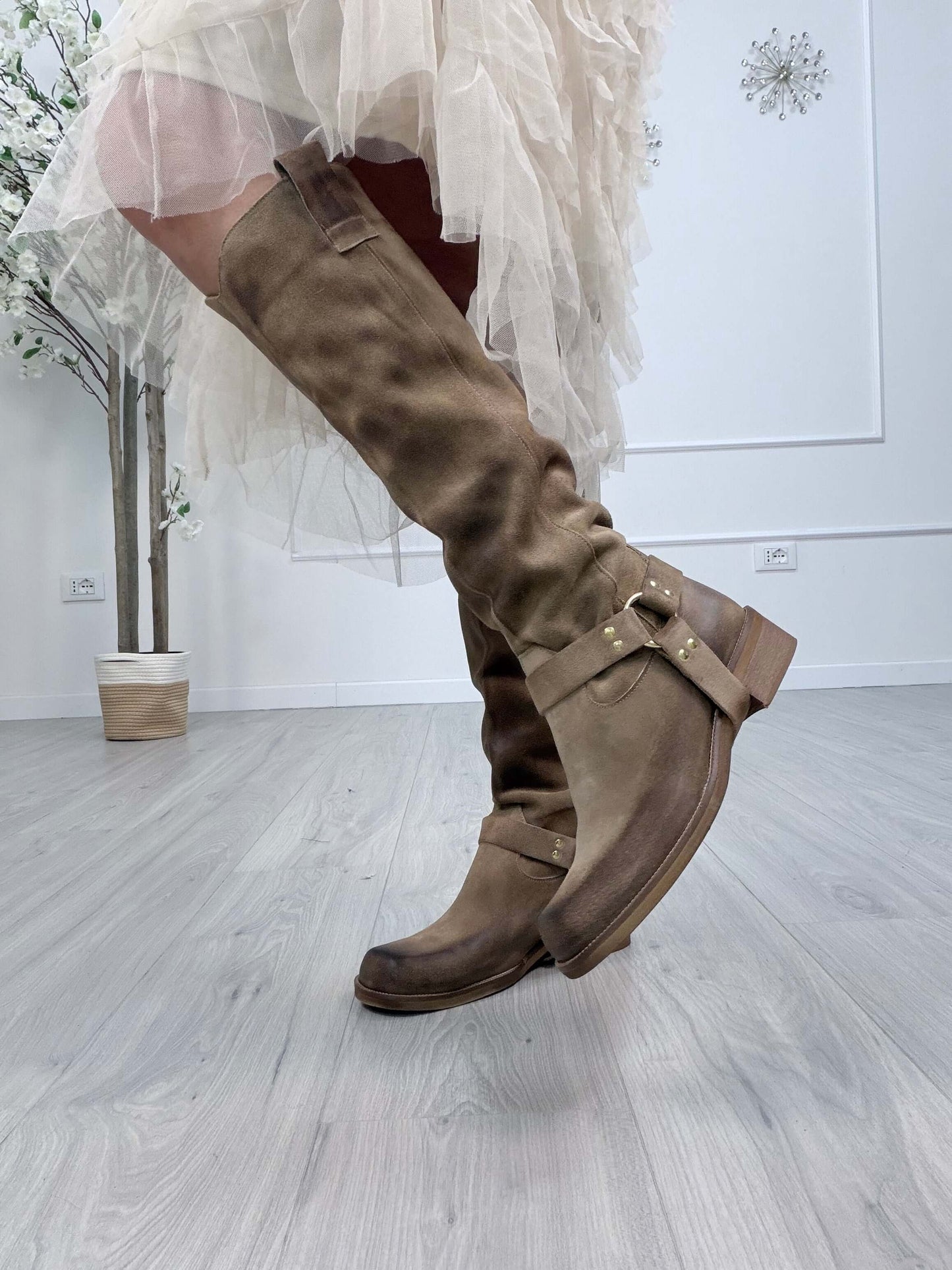 Divine Follie Biker Scamosciato Donna Nocciola