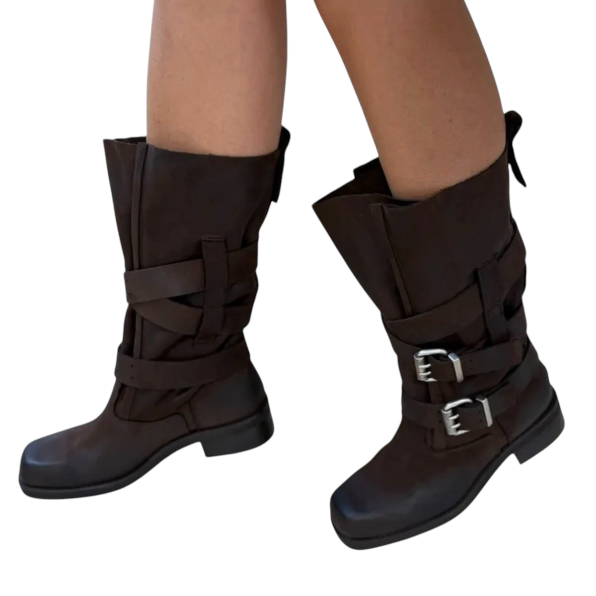 Stivali Urban Biker Nabuk Moro - Divine Follie