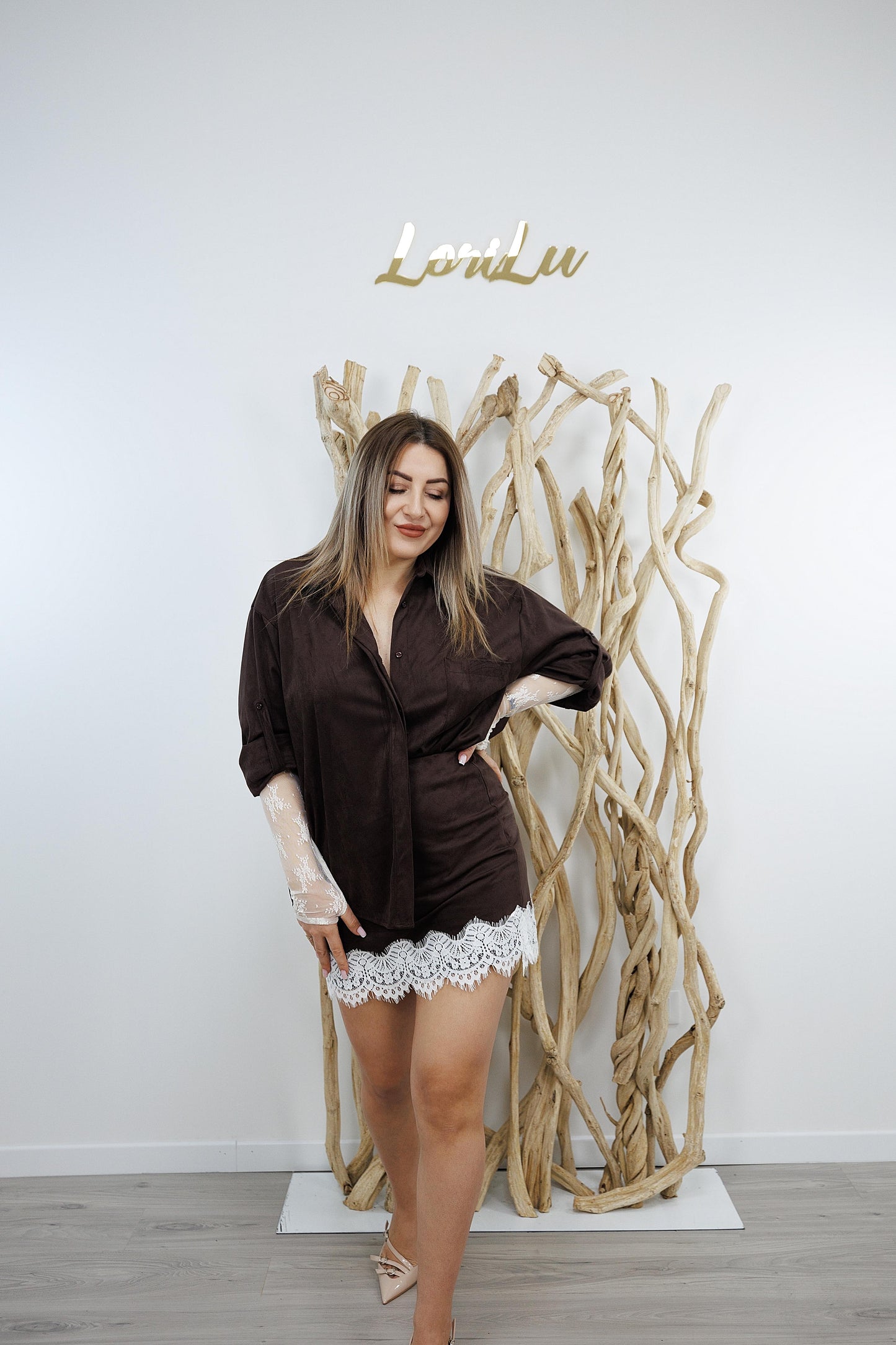 HaveOne Camicia Manica Pizzo
