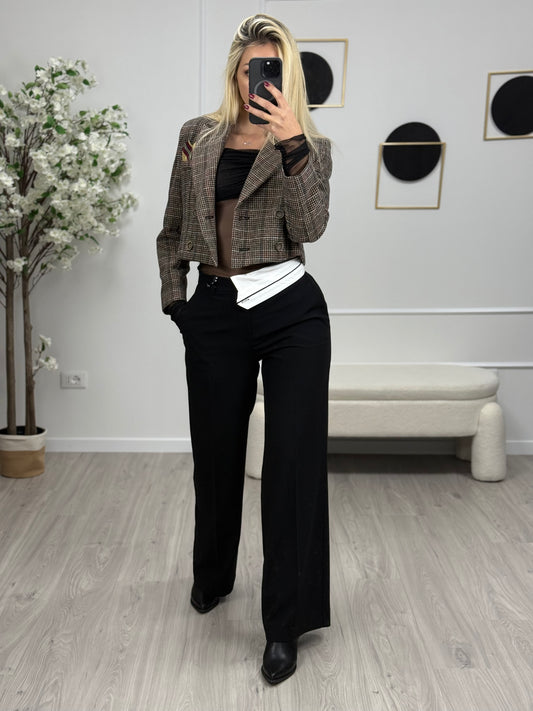 HAVEONE Giacca Crop Bordeaux