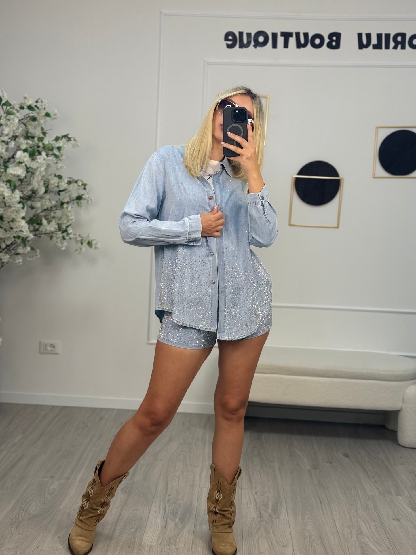 Susy Mix Completo Denim Strass