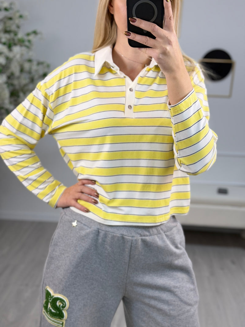 HaveOne T-shirt Serafino Donna Panna/Tabacco