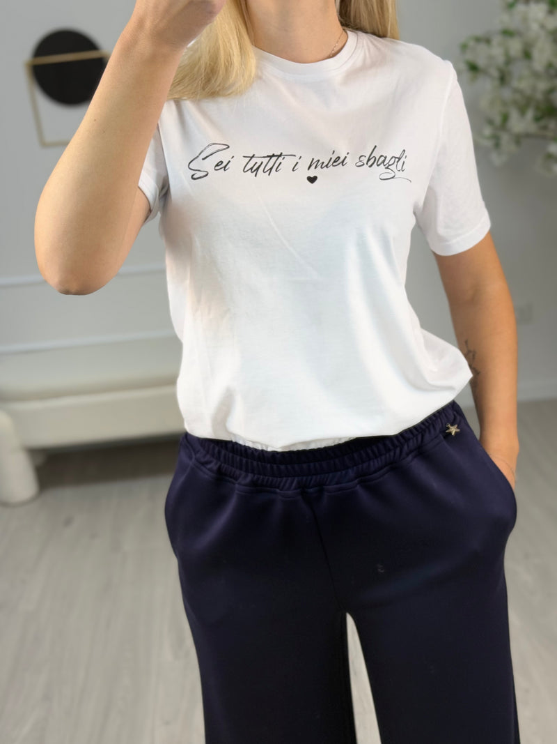 HaveOne T-Shirt Donna Bianco "Sei Tutti i Miei Sbagli"