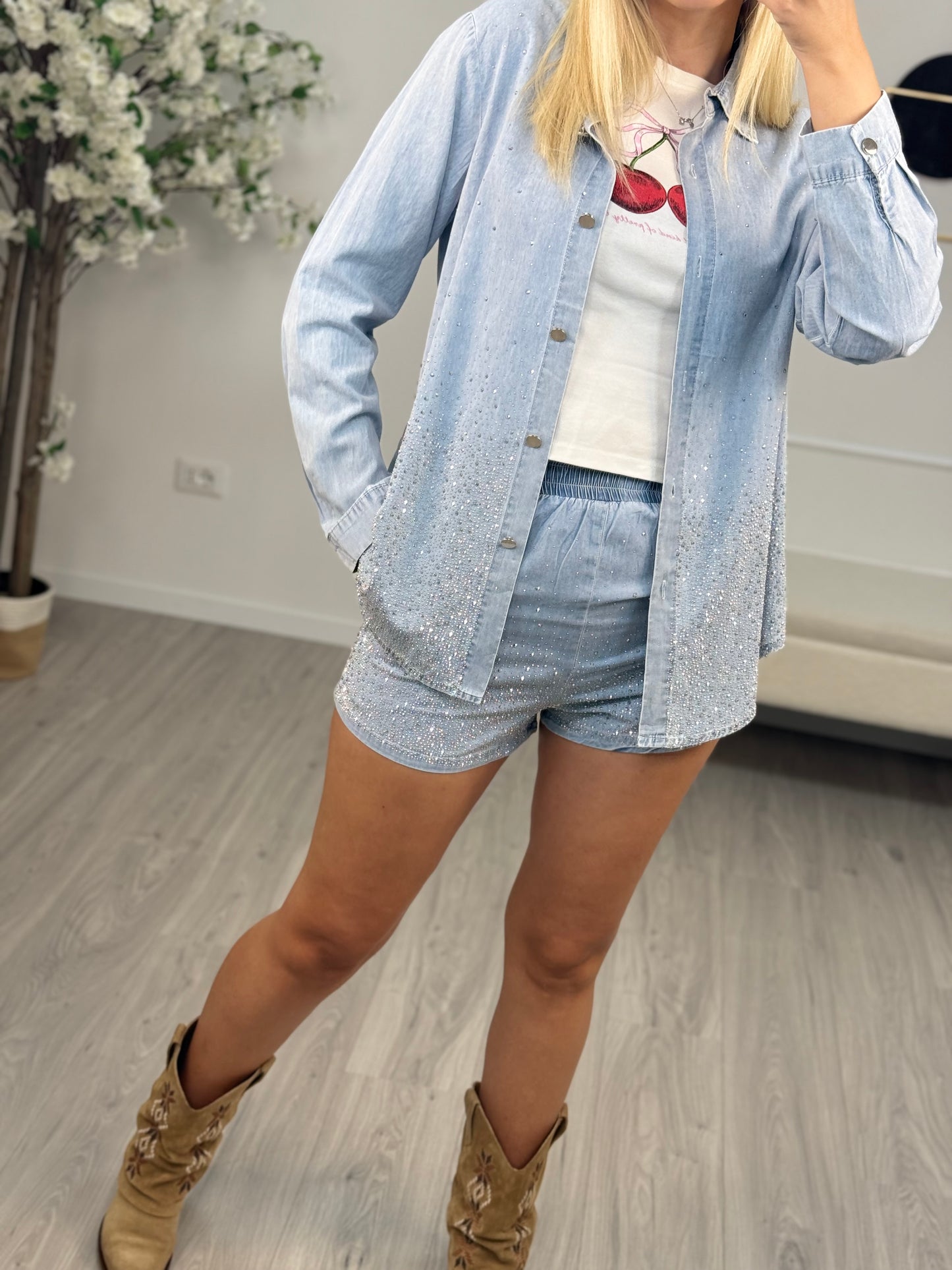 Susy Mix Completo Denim Strass
